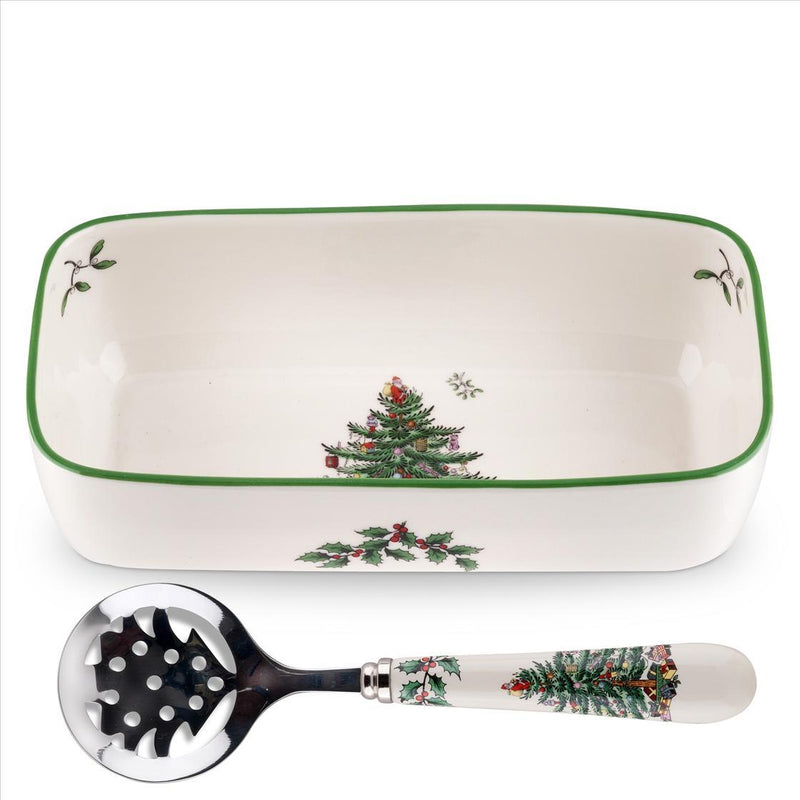 Spode - Christmas Tree - Server With Slotted Spoon - Limolin 