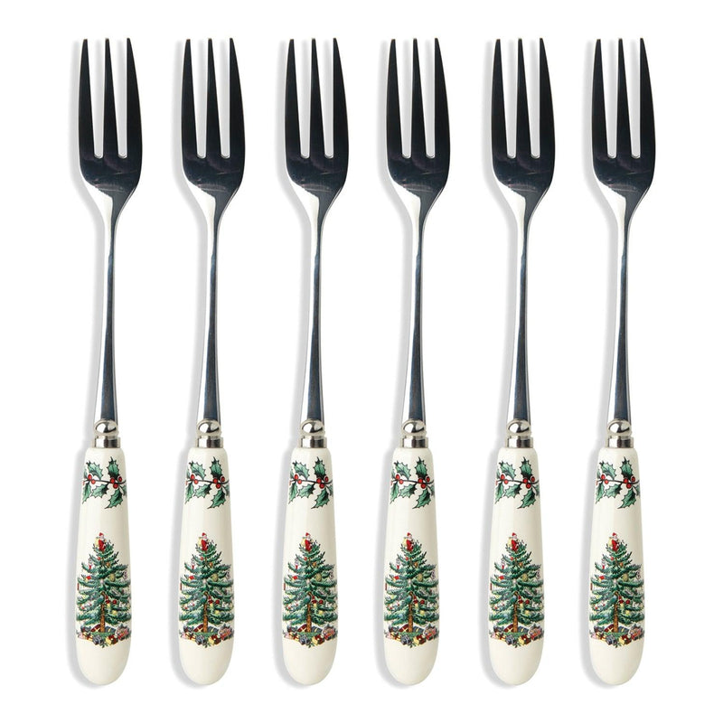Spode - Christmas Tree - Set of 6 Pastry Forks - Limolin 
