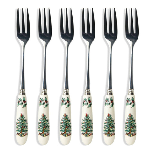 Spode - Christmas Tree - Set of 6 Pastry Forks - Limolin 