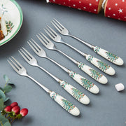 Spode - Christmas Tree - Set of 6 Pastry Forks - Limolin 