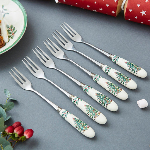 Spode - Christmas Tree - Set of 6 Pastry Forks - Limolin 
