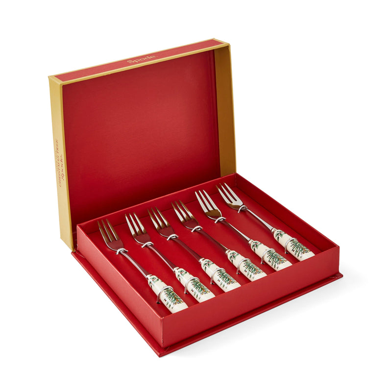 Spode - Christmas Tree - Set of 6 Pastry Forks - Limolin 