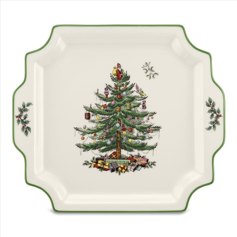 Spode - Christmas Tree - Square Handled Platter - Limolin 