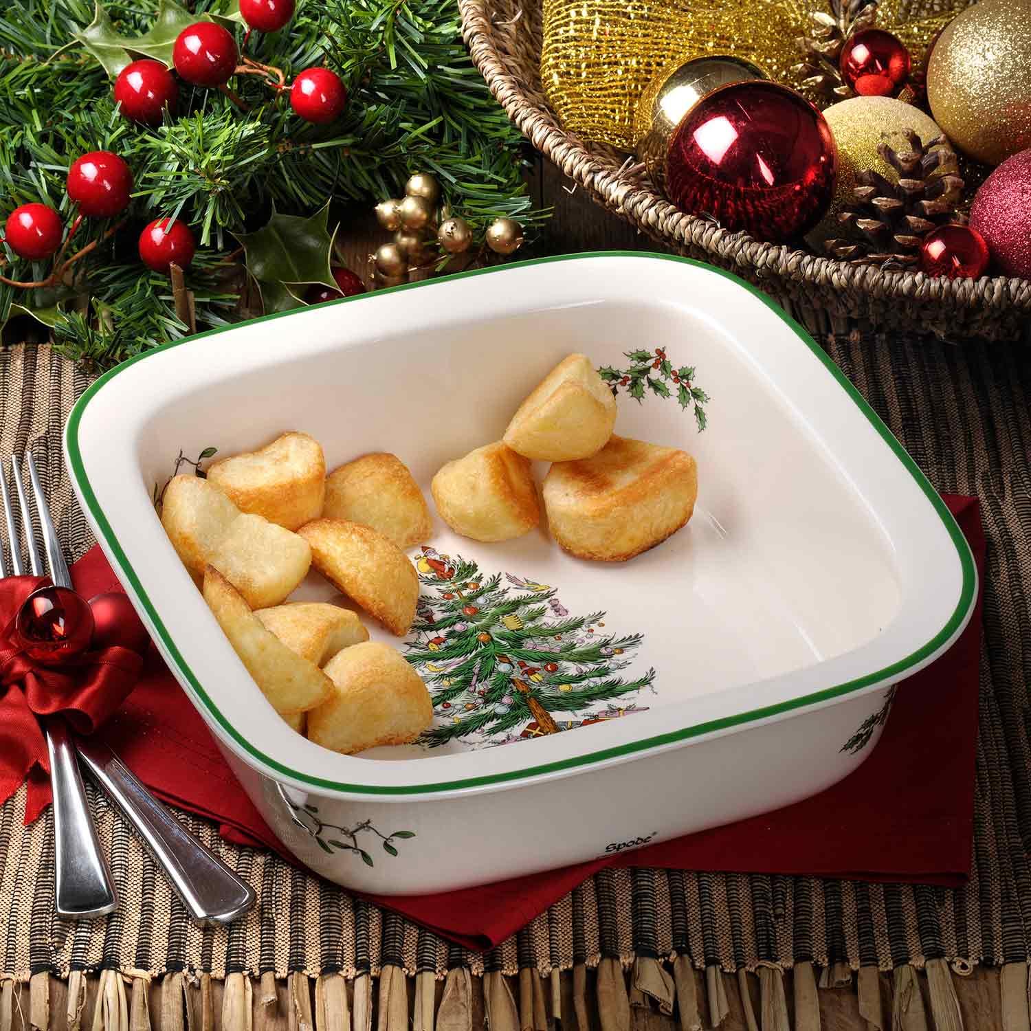 Christmas Tree Square Rimmed Dish - Thumbnail 2