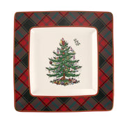 Spode - Christmas Tree - Tartan 10 inch Square Platter - Limolin 