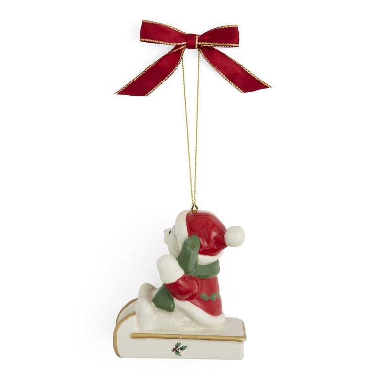 Spode - Christmas Tree - Teddy On A Sleigh Ornament - Limolin 