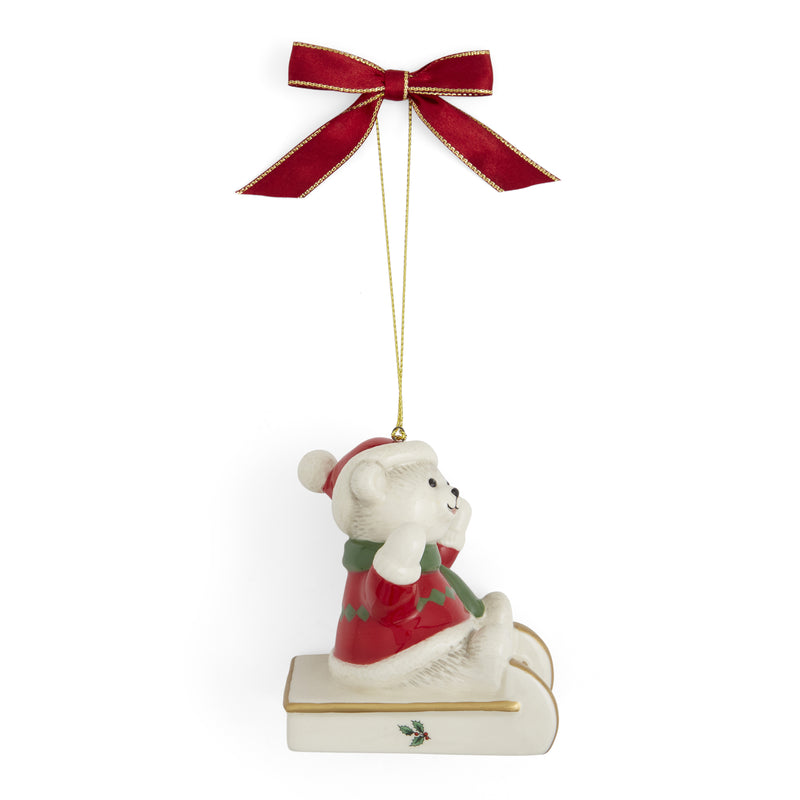 Spode - Christmas Tree - Teddy On A Sleigh Ornament - Limolin 