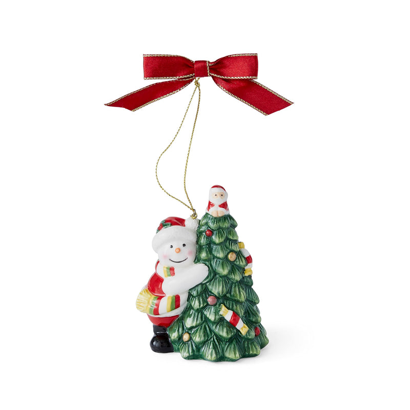 Spode - Christmas Tree - Tree Hugger Snowman Ornament | 3.5 Inch - Limolin 