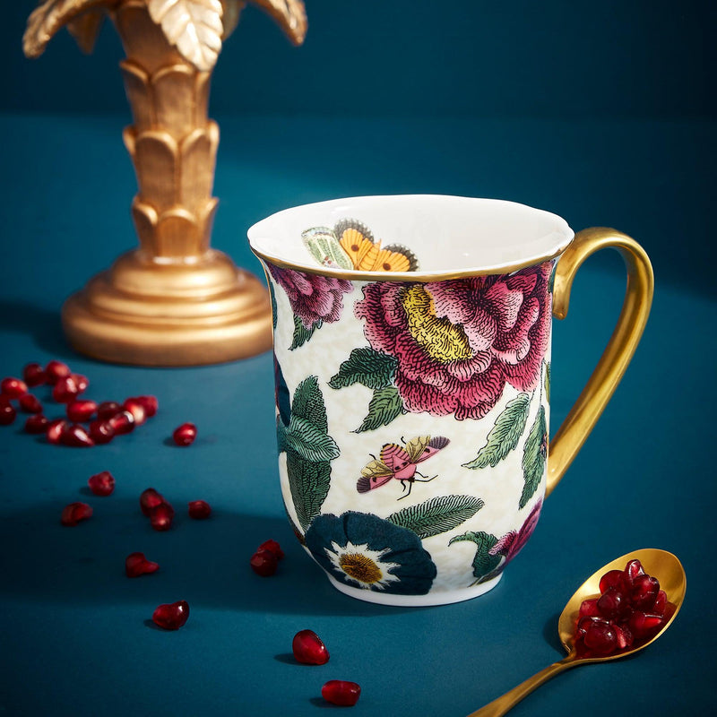 Spode - Creatures of Curiosity - Cream Floral Mug - Limolin 