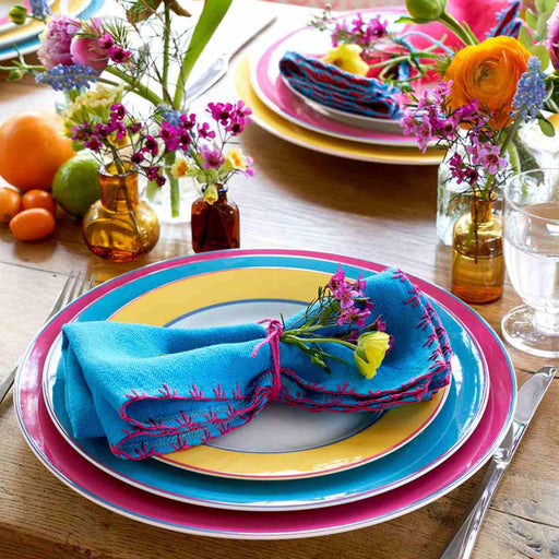 Spode - Kit Kemp Calypso Turquiose Dinner Plate (Set of 4) | 11.5 Inch - Limolin 