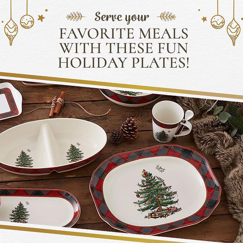 Spode - Tartan Rect Platter | 14 Inch - Limolin 