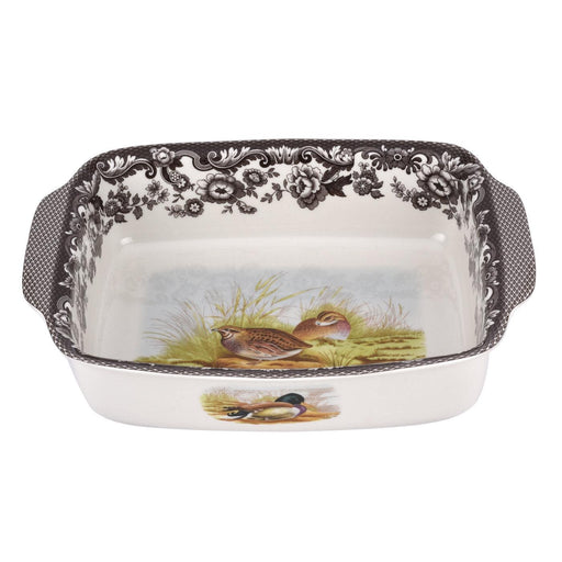 Spode - Woodland - Rectangular Handled Dish - Mallard & Quail | 12 Inch - Limolin 