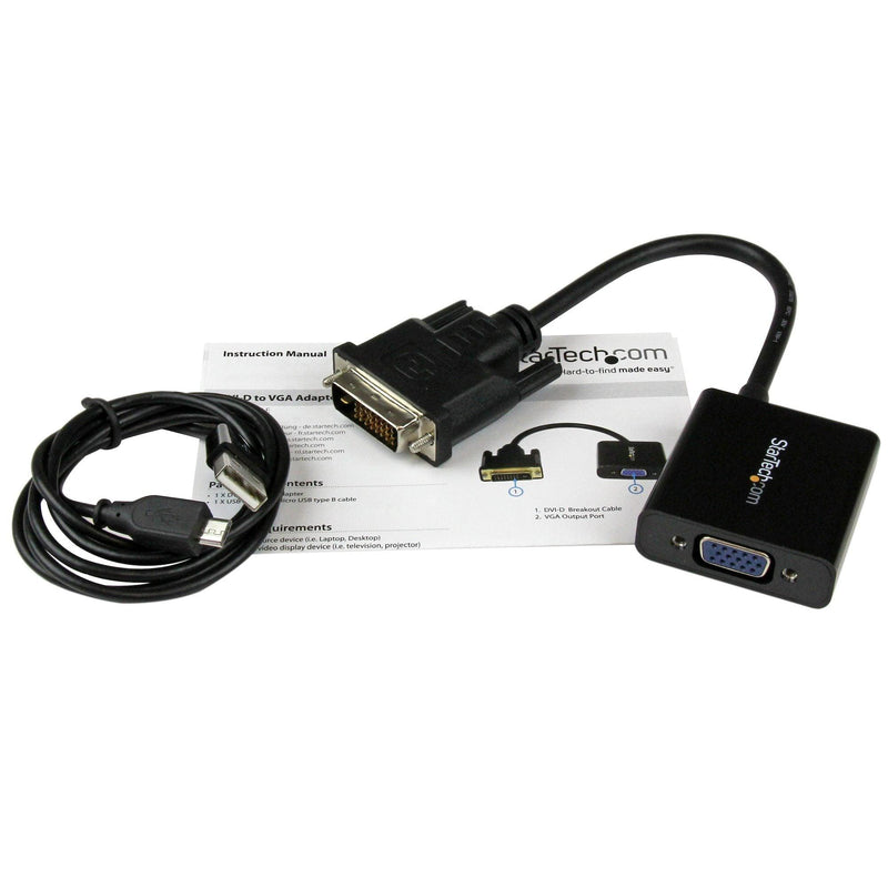 StarTech - Adapter DVI - D Male to VGA Female 1080p - Black - Limolin 