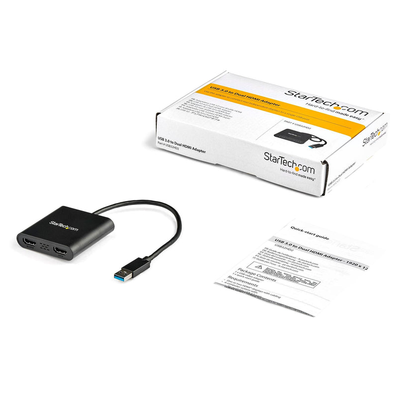 StarTech - Adapter USB-A 30 to Dual HDMI PC - Black - Limolin 