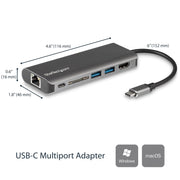 StarTech - Adapter USB-C Multiport 6-in-1 - Silver - Limolin 