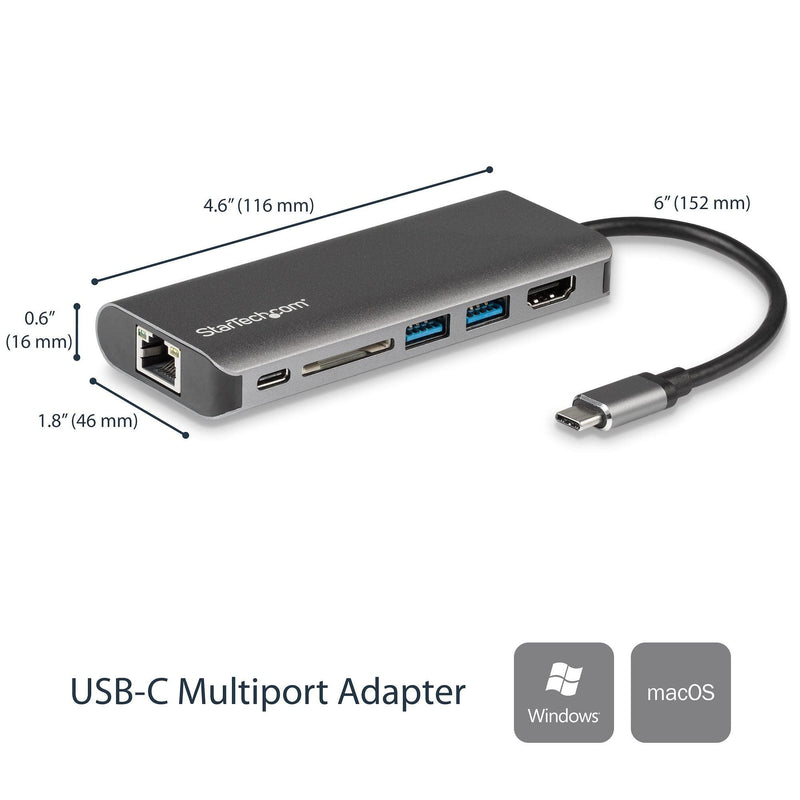 StarTech - Adapter USB-C Multiport 6-in-1 - Silver - Limolin 