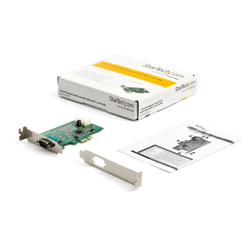 StarTech - Network Serial Adapter Card - 1 - port PCI Express RS232 PCIe to Serial DB9 - 16950 UART - Low Profile - Limolin 