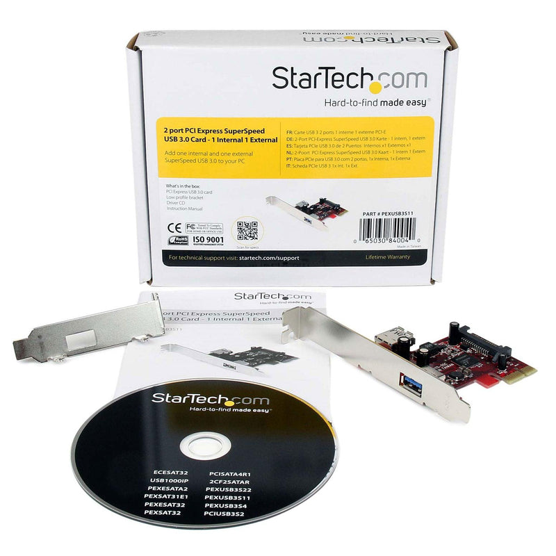 StarTech - PCI Express SuperSpeed USB 30 Card 2 Port with UASP Support - 1internal 1 External - Limolin 