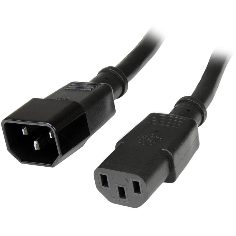 StarTech - Power Cord Heavy Duty Extension 3ft 15A 125V - 14AWG - Black (PXT100143) - Limolin 