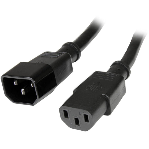 StarTech - Power Cord Heavy Duty Extension 3ft 15A 125V - 14AWG - Black (PXT100143) - Limolin 
