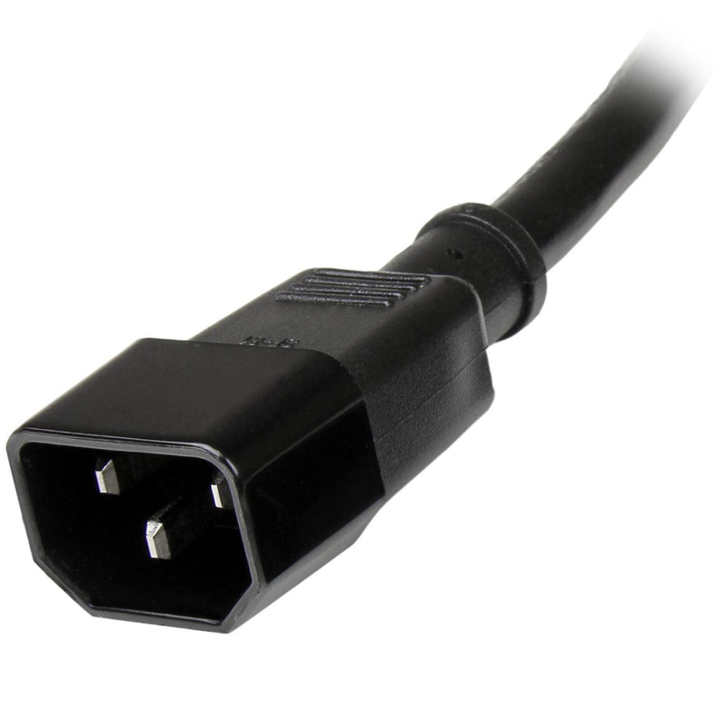 StarTech - Power Cord Heavy Duty Extension 3ft 15A 125V - 14AWG - Black (PXT100143) - Limolin 
