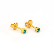 Studex - R112Y December Blue Zircon Tiffany Ear Rings Gold 3mm (pair) - Limolin 