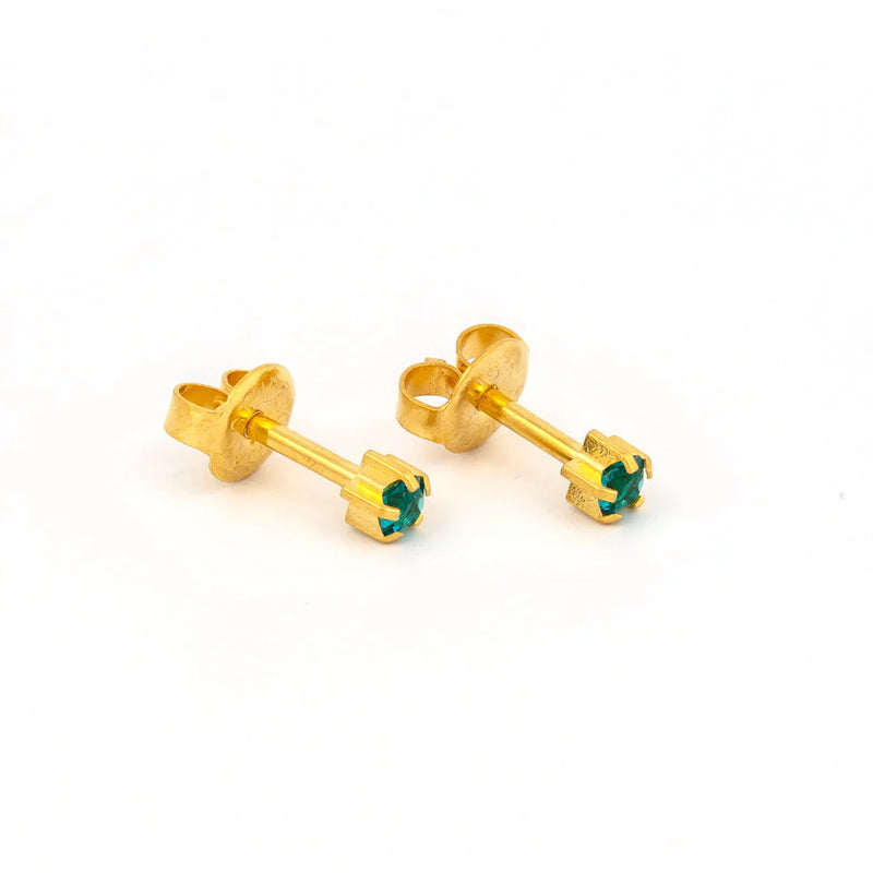 Studex - R112Y December Blue Zircon Tiffany Ear Rings Gold 3mm (pair) - Limolin 