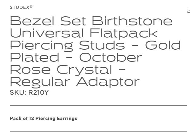 Studex - R210Y October Rose Bezel Ear Rings Gold 3mm (pair) - Limolin 