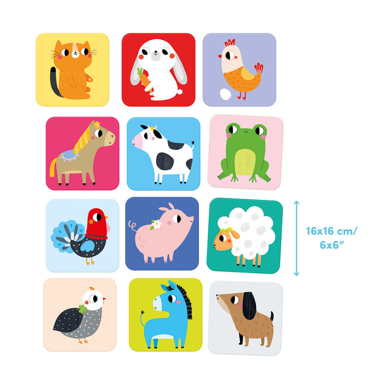Banana Panda - SUUUPER SIZE - MEMORY GAME FARM ANIMALS 24 cards (2+) - Limolin 