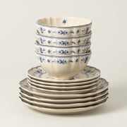 Vila - Beige-blue 12-piece Dinnerware Set with Bowl