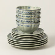 Vila - Olive-blue 12-piece Dinnerware Set with Bowl