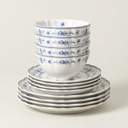 Vila - White-blue 12-piece Dinnerware Set with Bowl