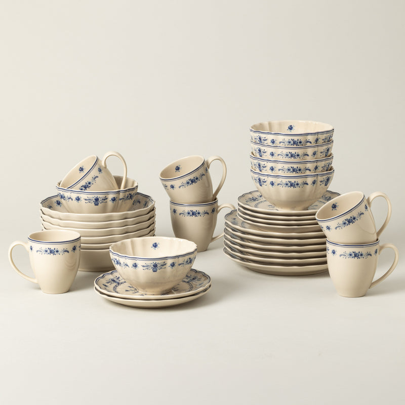 Vila - Beige-blue 30-piece Dinnerware Set with Mug