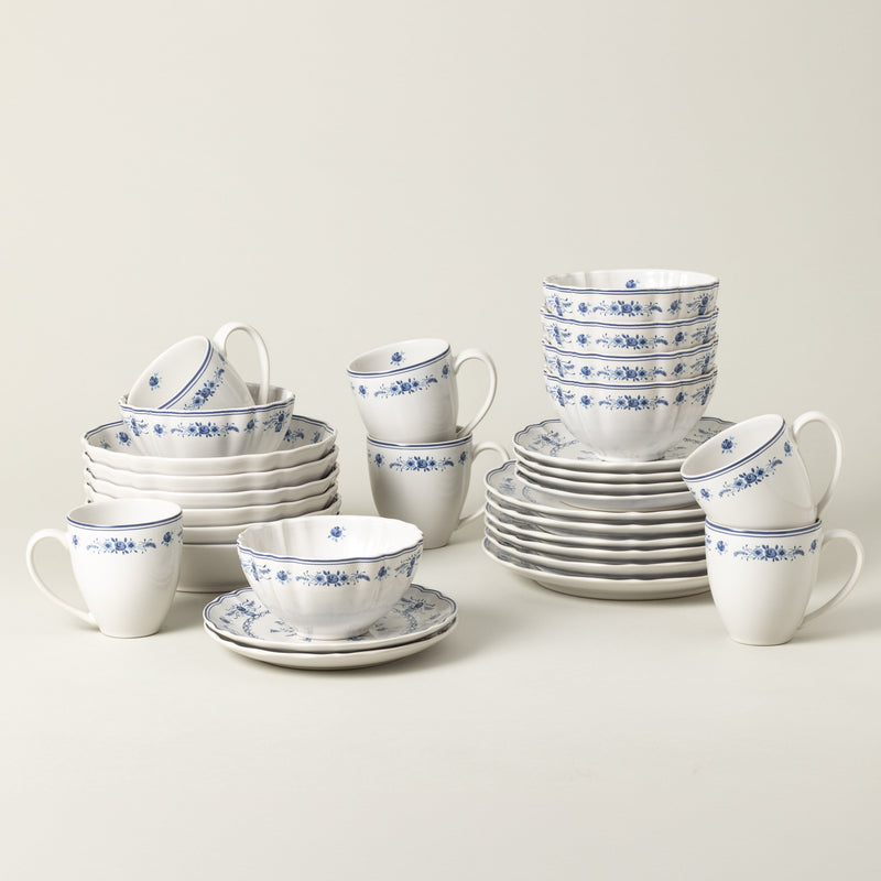 Vila - White-blue 30-piece Dinnerware Set with Mug