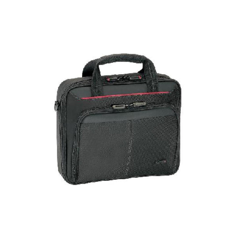 Targus - Laptop Bag 1516in Clamshell Case with Shoulder Strap Luggage Pass Through - Black with Red Trim (CN31GL) - Limolin 