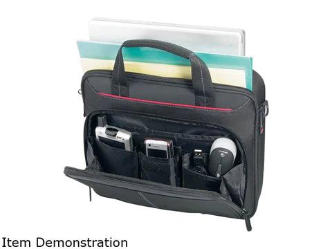 Targus - Laptop Bag 1516in Clamshell Case with Shoulder Strap Luggage Pass Through - Black with Red Trim (CN31GL) - Limolin 