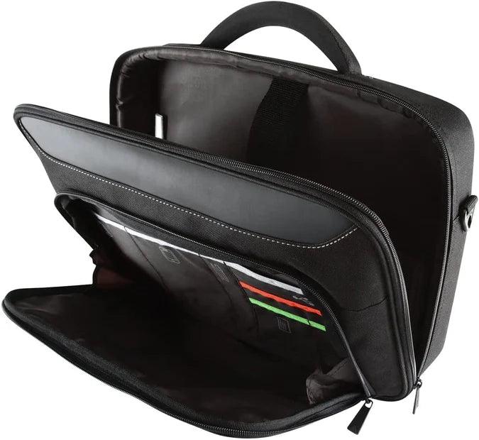 Targus - Laptop Bag 17 - 18in Clamshell Case with Shoulder Strap - Black with Red Trim (CN418GL) - Limolin 