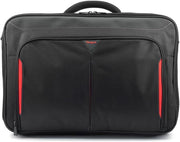 Targus - Laptop Bag 17 - 18in Clamshell Case with Shoulder Strap - Black with Red Trim (CN418GL) - Limolin 