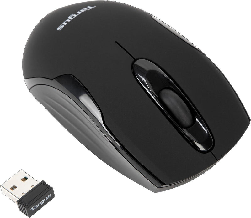 Targus - Mouse Wireless Optical Ergonomic Ambidextrous 1600dpi PC/Mac - Matte Black - Limolin 