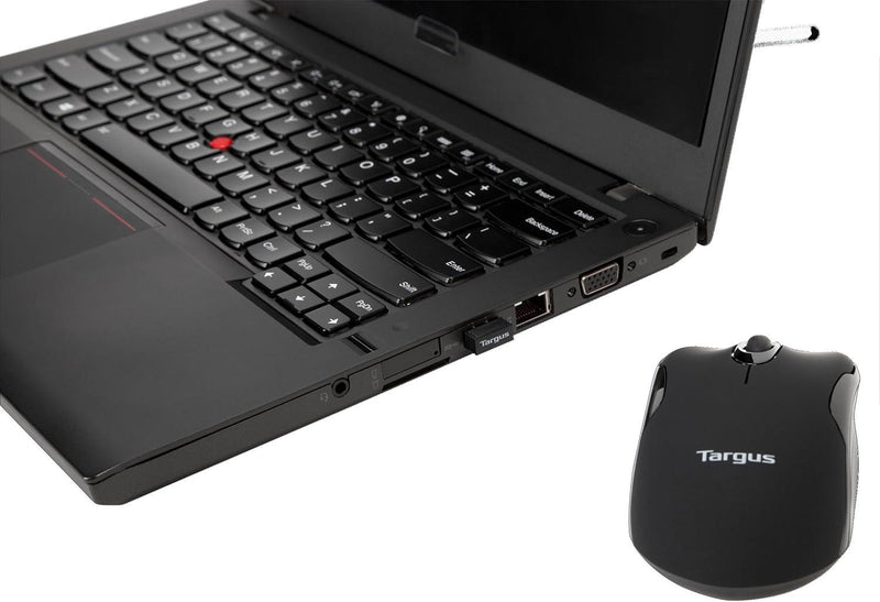 Targus - Mouse Wireless Optical Ergonomic Ambidextrous 1600dpi PC/Mac - Matte Black - Limolin 