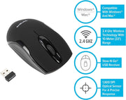 Targus - Mouse Wireless Optical Ergonomic Ambidextrous 1600dpi PC/Mac - Matte Black - Limolin 