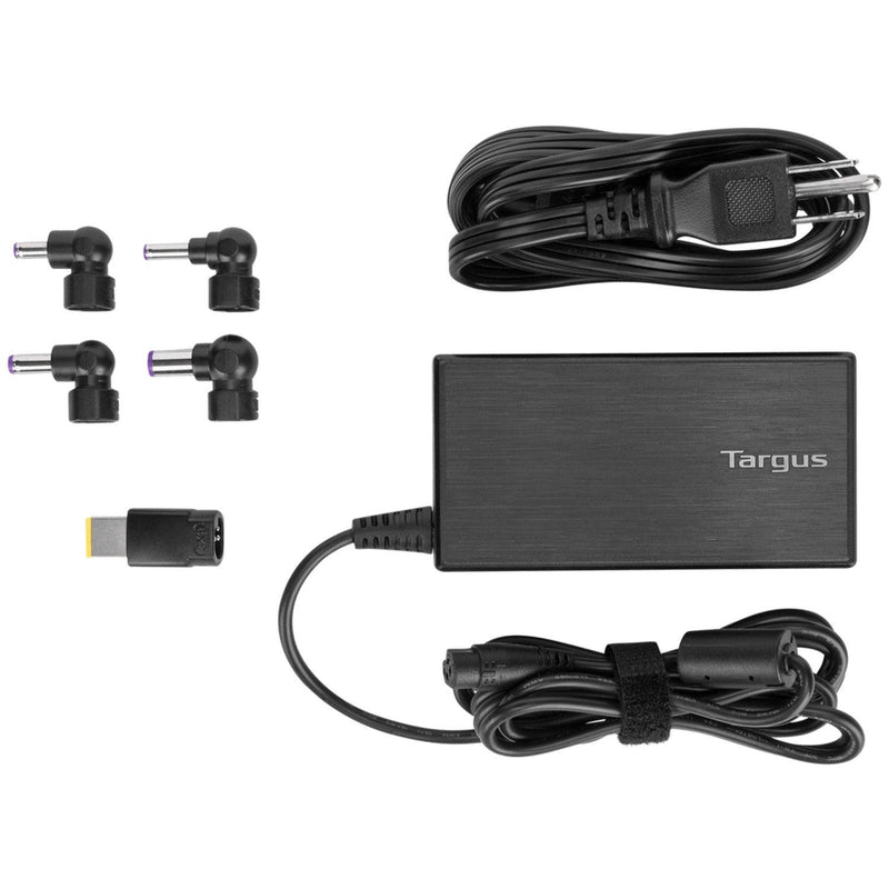 Targus - Universal Laptop Power Adapter 90W Semi Slim with 5 Laptop Tips - Black - Limolin 