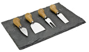 Taylor's Eye Witness - 4 Pc Cheese Knife Set Oak Hndl With Slate Board - Limolin 