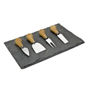 Taylor's Eye Witness - 4 Pc Cheese Knife Set Oak Hndl With Slate Board - Limolin 