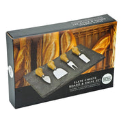 Taylor's Eye Witness - 4 Pc Cheese Knife Set Oak Hndl With Slate Board - Limolin 