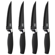 Taylor's Eye Witness - 4Pc Brooklyn Steak Knife Set - Chromeanti Bacterial Hard Black Ceramic Coated - Limolin 