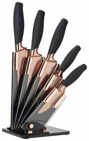 Taylor's Eye Witness - 5Pc Brooklyn Rose Gold Titanium Fan Shaped Knife Block - Limolin 