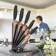 Taylor's Eye Witness - 5Pc Brooklyn Rose Gold Titanium Fan Shaped Knife Block - Limolin 