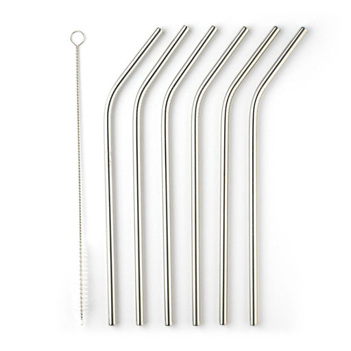 Taylor's Eye Witness - 6Pcs Stainless Steelstraws With Cleaner - 6Xbent 21Cm Stainless Steel - Limolin 