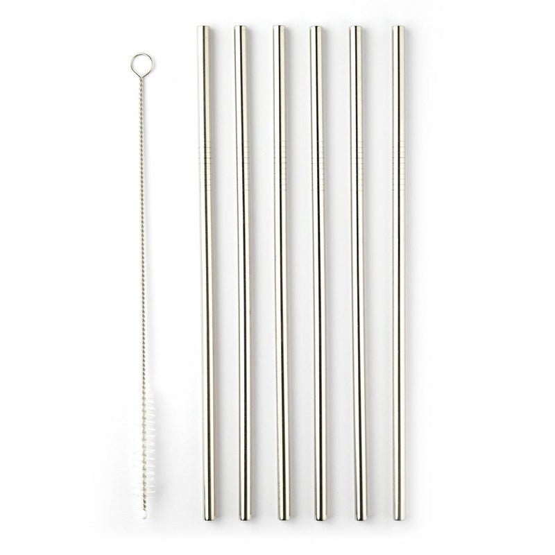 Taylor's Eye Witness - 6Pcs Stainless Steelstraws With Cleaner - 6Xstraight 21.5Cm Stainless Steel - Limolin 